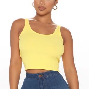 Crop Tank Top - Yellow